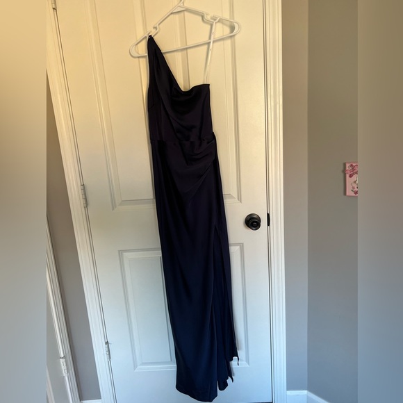 Formal One Shoulder Satin Maxi Dress - XS - Picture 5 of 7